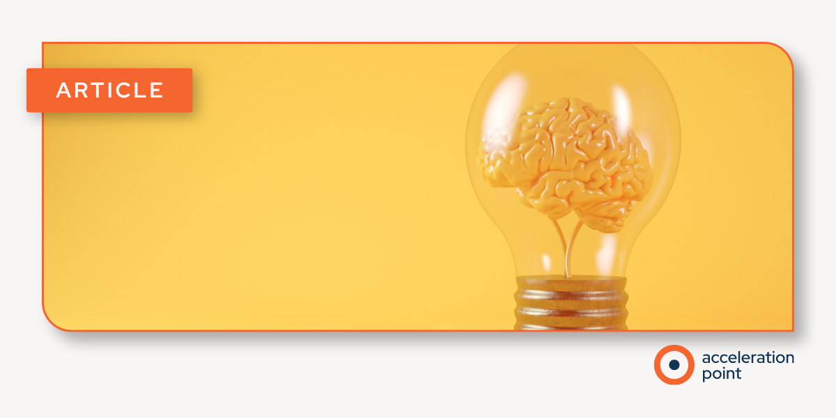 A glowing brain inside an amber lightbulb represents new ideas, tied to digital transformation reshaping how Medical Affairs teams engage HCPs and KOLs.