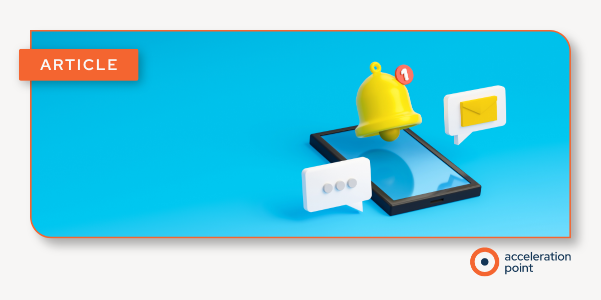 A 3D notification bell and chat bubbles hover over a smartphone, showing how automated alerts keep Medical Affairs teams current on KOL activity.